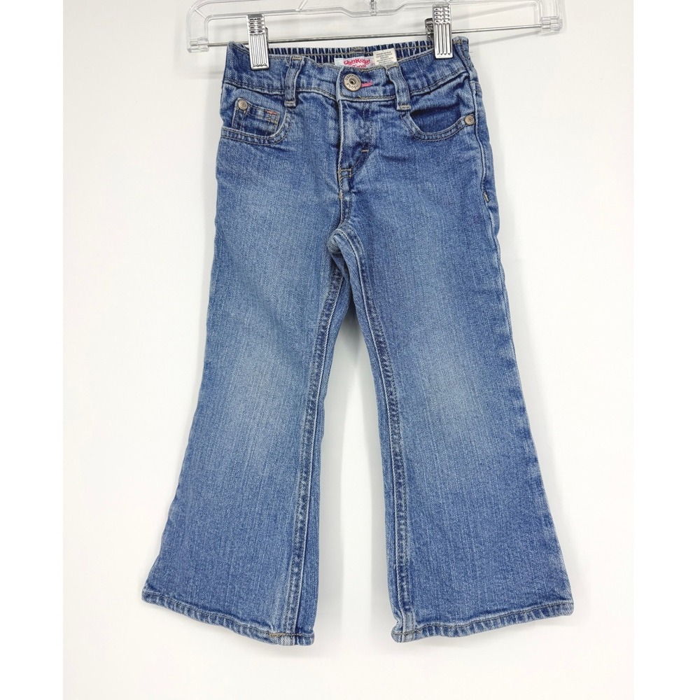 OshKosh Bgosh Toddler Girls Blue Butterfly Embroidered Flare Jeans 3T